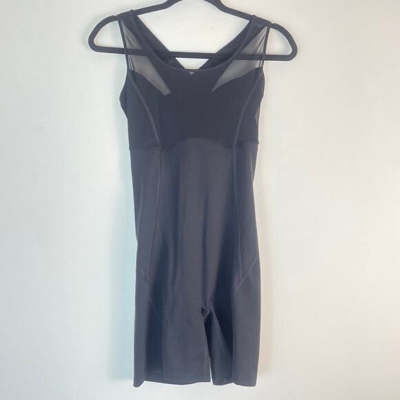 Spanx Romper Bodysuit Short Racerback Mesh Top with Lining Size Large - Picture 2 of 8